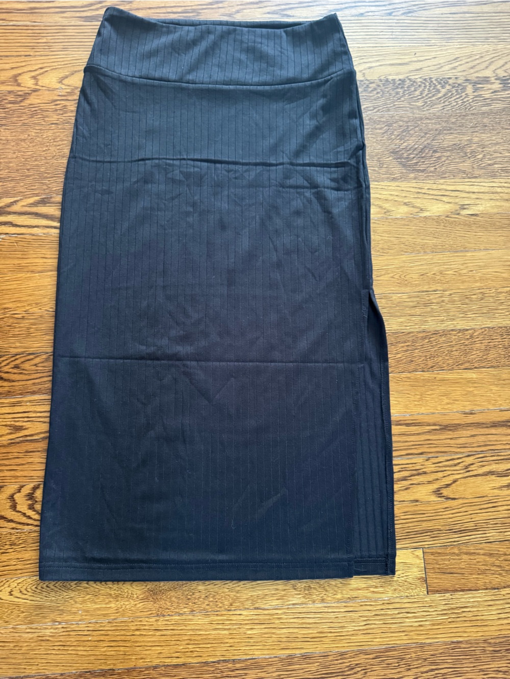 Joyfolie Women’s Black Pinstripe Midi Skirt